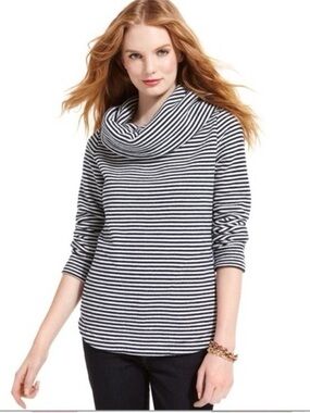 Tommy Hilfiger Athluxe Womens Cowl Neck Sweater Size L Striped